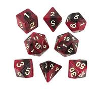 Paladin Roleplaying Red and Brown Dice - Expanded DnD Set With Extra D20 - 'Blood God'
