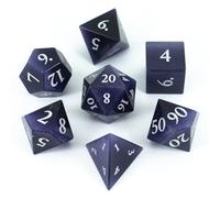 Paladin Roleplaying Stone DnD Dice - Purple Cats Eye - Full RPG Set