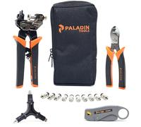 Paladin Tools Compression Cable TV F Coax Tool Kit | RG59, RG6, RG6Q Coax Cable Crimper Kit | Professional Grade Coax Cable Tester kit
