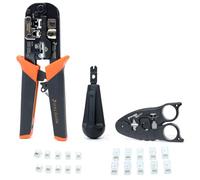 Paladin Tools Network Tool Bundle - Includes Modular Data Crimper, Cable Cutter/Stripper, Non-Impact Punchdown Tool, RJ45 Connectors, RJ11 Connectors