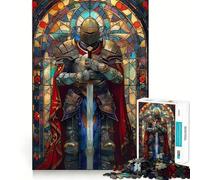 Paladin Warrior Glass 1000 Piece Jigsaws for Adults Puzzle Enhance Recall Together Fun Exact Edge Seasonal Gift (38x52cm)