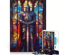 Paladin Warrior Glass Hard Jigsaw Puzzle for Adults 1000 Pieces Memory Lift Easy Leisure Image Assembly Artistic Gift (38x52cm)