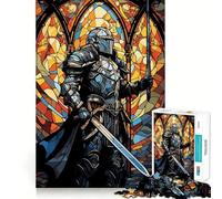Paladin Warrior Glass Hard Jigsaw Puzzle for Adults 1000 Pieces Memory Lift Easy Leisure Image Assembly Artistic Gift (38x26cm)