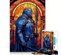 Paladin Warrior Glass Jigsaw Puzzle for Teenagers 1000 Pieces Smart Game Family Time Pattern Assembly Santa Wish Pick (38x26cm)