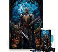 Paladin Warrior Glass Jigsaw Puzzles 1000 Pieces for Adults Focus Brain Toy Home Leisure Tight Edge Santa Wish Gift (50x75cm)