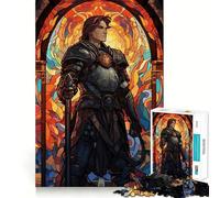 Paladin Warrior Glass Jigsaw Puzzles 1000 Pieces for Teenagers Brain Skill Family Joy Exact Edge Memorable Gift (38x52cm)