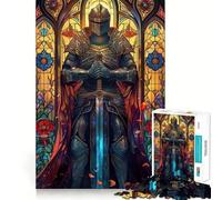 Paladin Warrior Glass Jigsaw Puzzles for Adults 1000 Piece Mind Puzzle Slow Enjoy Image Assembly Perfect Present (38x26cm)