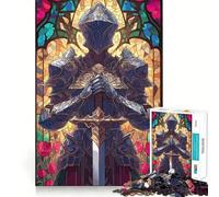 Paladin Warrior Glass Jigsaw Puzzles1000 Pieces Mind Skill Toy Soothing Play Precision Cut Art Collection Piece (38x52cm)