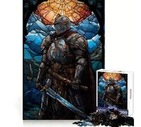 Paladin Warrior Stain Glas Jigsaw Puzzles for Adults1000 Pieces Strong Logic Toy Tension Relief Clear Edge Premium Gift (38x26cm)