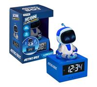 Paladone Astro Bot Icon Alarm Clock - Digital Clock with Tap-to-Snooze & Night Light Function, 17cm Battery-Powered Astro Bot Figurine Clock for Kids & Gamers