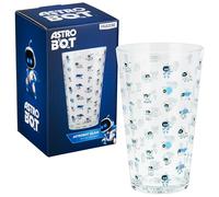 Paladone Astrobot Drinking Glass - Officially Licensed Astrobot Product | 400ml Drinking Glass • Fun Character Decals • Durable Design • Gaming Drinkware • Astrobot Gift
