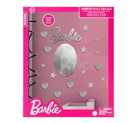 Paladone Barbie Official Licensed Mattel Mirror Wall Decals, Heart and Star Bedroom Decor and Gift for Girls, Barbie Doll Toy and Room Accessory