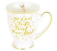 Paladone Disney Tinker Bell Mug | Ideal For Coffee Or Tea | Ceramic Porcelain With Quote & Gold Ombre Effect Glaze | Metallic Design | Perfect Gift For Any Disney Princess