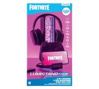 Paladone Fortnite 3-in-1 Headphone Stand and Tech Charging Station with Console Controller Cradle and 2 USB-C Ports, RGB Colour Changing Light Panel, Officially Licensed Gift for Gamers