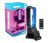 Paladone Fortnite 3-in-1 Headphone Stand and Tech Charging Station with Console Controller Cradle and 2 USB-C Ports, RGB Colour Changing Light Panel, Officially Licensed Gift for Gamers