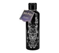 Paladone Harry Potter Death Eater Metal Water Bottle, Officially Licensed 500ml Stainless Steel Insulated Flask Reusable, Dark Arts Design with Bellatrix Lestrange Mask for School, Sports, Work