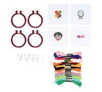 Paladone Harry Potter Stamped Cross Stitch 4 Pack Embroidery Starter Kit for Beginners - 4 Magical Designs - Fun and Easy Craft Activity for Fans
