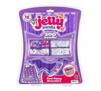 WeCool Jelly Bands Bracelet Making Kit, 12 Grape Scented Stretchy Bracelets with 200+ Beads, Customizable DIY Fashion Jewelry Craft Kit for Kids & Teens Toys