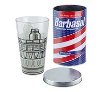 Paladone Jurassic Park Drinking Glass in a Collectible Barbasol Shaving Cream Tin | Officially Licensed Jurassic World Merchandise, Black (PP9732JP)