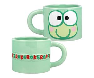 Paladone Keroppi Embossed Mug - Officially Licensed Sanrio Product | 400ml Ceramic Mug • Embossed Keroppi Character Details • Soft Pastel Green Collectible Design