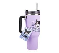 Paladone Kuromi 900ml Purple Insulated Cup and Straw, Officially Licensed Sanrio Hello Kitty & Friends Quencher Bottle with Handle for Water, Iced Tea, Coffee, Cute Pop Culture Collectible for Fans