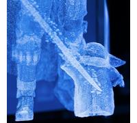 Mandalorian and Grogu 3D Holographic Crystal Light - Officially Licensed Laser-Etched Star Wars Collectible LED Lamp, Disney The Child Merchandise Gifts and Desk Accessories | Paladone