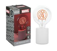 Paladone Marvel Avengers Decorative LED Neon Bulb Lamp - E27 Glass Lightbulb, Officially Licensed Superhero Gift, Fun Light for Bedrooms & Homes, Red