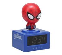 Paladone Marvel Spiderman Digital Alarm Clock with Night Light & Music, Officially Licensed MCU Superhero Bedroom Décor for Kids & Teens, Battery Powered, Pink