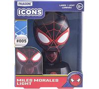 Paladone Miles Morales Spider-Man Light, Battery Powered 3D Marvel Icon Desk Light,Red and Black