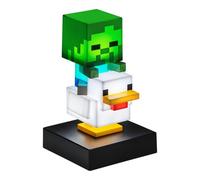 Paladone Minecraft Chicken Jockey Icon Light - 12cm Light-Up Mini Figure - Fun Bedroom or Desk Lamp for Gamers
