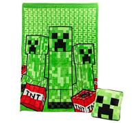 Paladone Cushion Blanket Minecraft Creeper 2-in-1, Officially Licensed Microsoft, Foldable 120x150cm