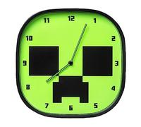 Paladone Minecraft Creeper Glow In the Dark Wall Clock - Silent, Non-Ticking - Includes 3 Sheets of Removable Minecraft Decals - Minecraft Room Decor for Boys