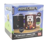 Paladone Minecraft Nether and Steve Heat Change Mug, Officially Licensed Ceramic Coffee Cup Transforms with Hot Drinks, Gaming Gift, Pop Culture Merchandise, 300 ml (10 fl oz)