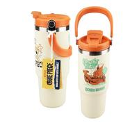 Paladone One Piece 900ml Insulated Tumbler with Handle and Straw, Slim Car Cup Holder Base, Officially Licensed