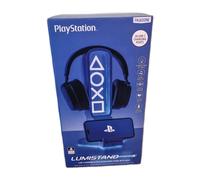 Paladone PlayStation 3-in-1 Headphone Stand and Tech Charging Station with Console Controller Cradle and 2 USB-C Ports, RGB Colour Changing Light Panel, Officially Licensed Gift for Gamers
