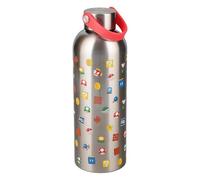 Paladone Super Mario Metal Water Bottle with Carry Loop - 500ml Stainless Steel Drinks Bottle, Official Nintendo Merchandise