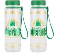 Paladone Wicked Water Bottle with Strap - Officially Licensed Disney Gold Foil & Green Glitter Leakproof Bottle with Carry Handle, Gift for Fans of Musical 650ml (22 fl oz) (Pack of 2)
