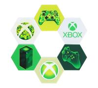 Paladone Xbox Hexagon LED Lights, Free Standing or Wall Mountable Customizable Game Room Decor Lighting with Remote-Controlled Light Phasing and Music Reactive Modes