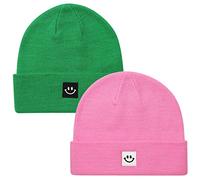 Paladoo Knit Beanie Hat for Men/Women 2Pack, 2pack Pink/Kelly Green, One size