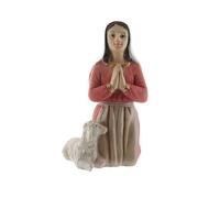 Palais du Rosaire Bernadette and Sheep Statue in Coloured Resin 12 cm - Statue of Saints - Christian Worship Resin