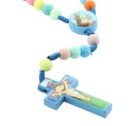 Palais du Rosaire Children's Rosary Beads 8 mm Multi-Coloured Wooden Christian Worship, 34 cm, Wood