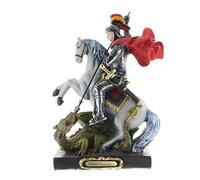 Palais du Rosaire Hand Painted Resin Statue of Saint George 20 cm - Statue of Saints - Christian Worship in