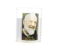 Palais du Rosaire Padre Pio Night Light with Prayer - Candle and Decorative Candle - Christian Worship