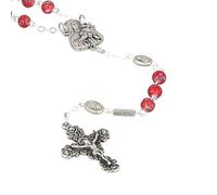 Palais du Rosaire Saint Therese Rosary with Pink Heart Beads - Christian Shop - Glass Christian Worship