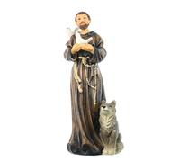 Palais du Rosaire Statue of Saint Francis of Assisi with the Wolf in Resin 20 cm - Statue of Saints - Christian Worship in Resin
