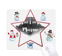 Palais Princier de Monaco Ink City Christmas Snowman Family Star Mouse Pad