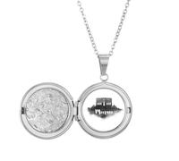 Palais Princier de Monaco Ink City Locket Necklace Hold Picture Jewelry Birthday Gift