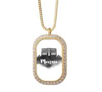 Palais Princier de Monaco Ink City Necklace Pendant Diamond Crystal Golden Jewelry