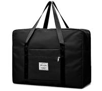 palamea Large Foldable Hand Luggage 55 x 40 x 20, 45 L Lightweight Travel Bag Hand Luggage TUI Airways Lufthansa Travel Bag Suitcase Travel Handbags Organiser Duffle Bag - Black, black- 55x40x20