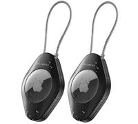 PALAMEDE for Airtag Holder 2 Pack with Wire Cable | Airtag Keyring Waterproof - Airtag Case for Apple Air Tag. Keyring, Secure, Scratch Resistance, AirTag Accessory for Keys, Luggage